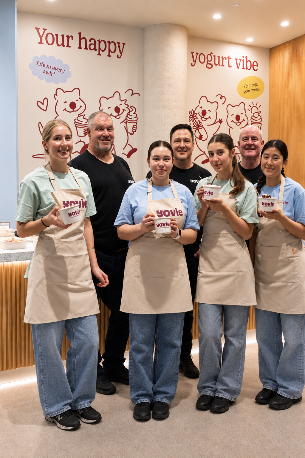 The YOVIE team inside the store at Century City Walk, Glen Waverley